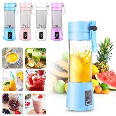 6-Blade Portable USB Blender 380ml – Mini Rechargeable Juicer & Smoothie Maker