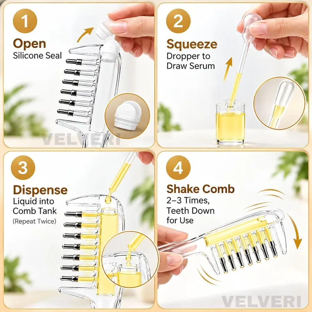 Hair Oil Applicator Comb ||Refillable Oil Dispenser + Scalp Massager