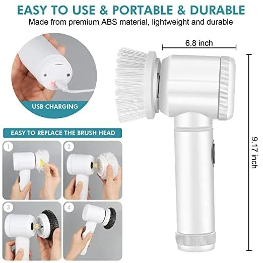 5-in-1 Electric Cleaning Brush – Multi-Purpose Scrubber