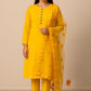 Premium Katan Silk Unstitched 3 Piece Suit With Net Dupatta For Women