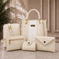 Premium 5-Piece Elegant Tote, Shoulder & Crossbody Handbag Set