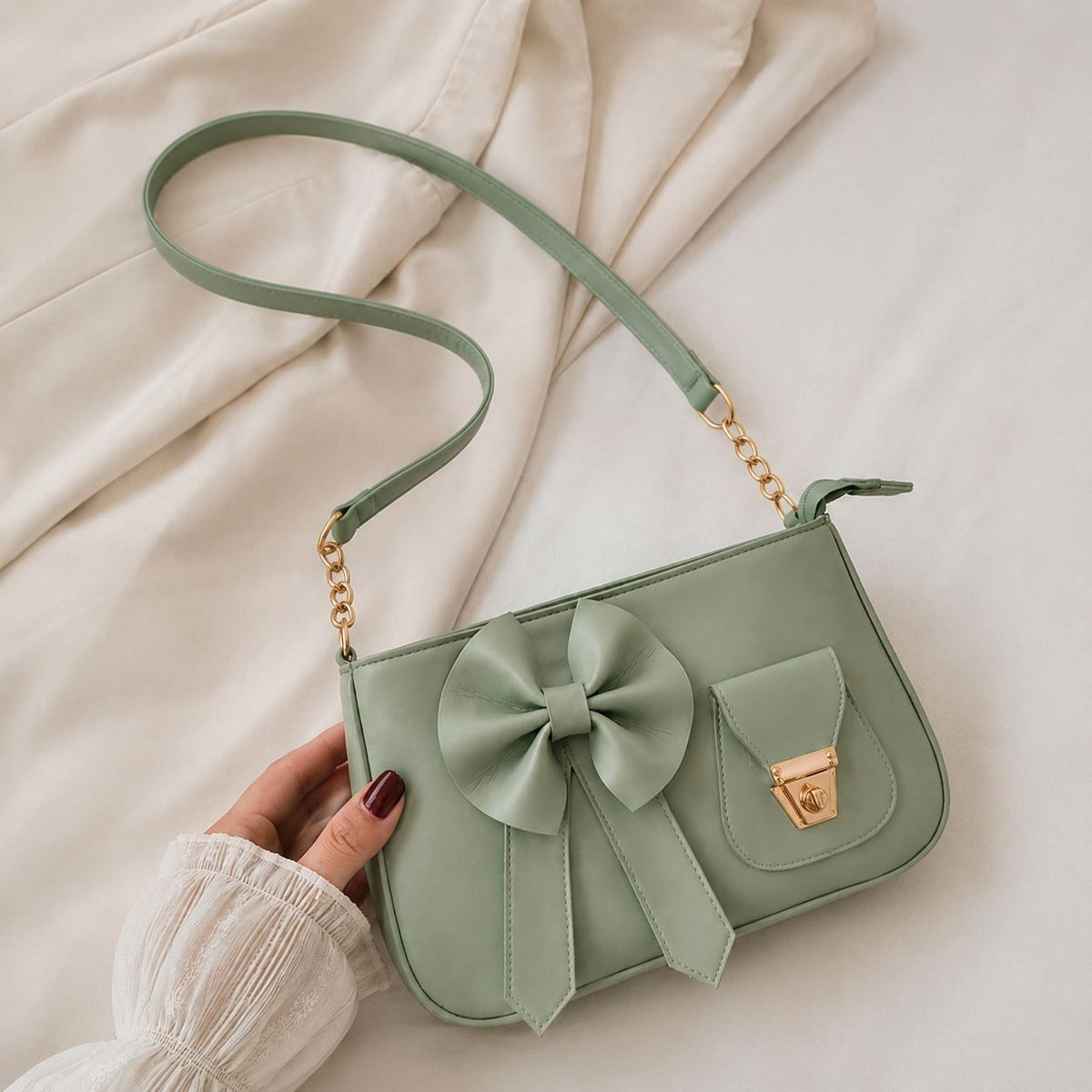Bella Bow Shoulder Bag | Fashion Mini Handbag with Decorative Bow Design