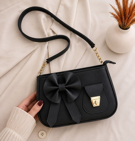 Bella Bow Shoulder Bag | Fashion Mini Handbag with Decorative Bow Design