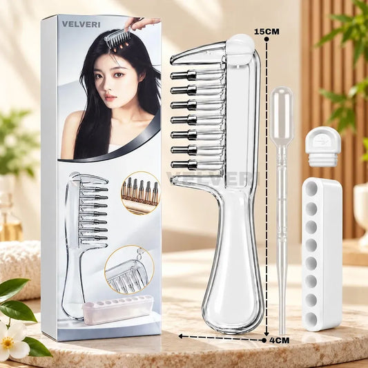 Hair Oil Applicator Comb ||Refillable Oil Dispenser + Scalp Massager