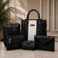 Premium 5-Piece Elegant Tote, Shoulder & Crossbody Handbag Set